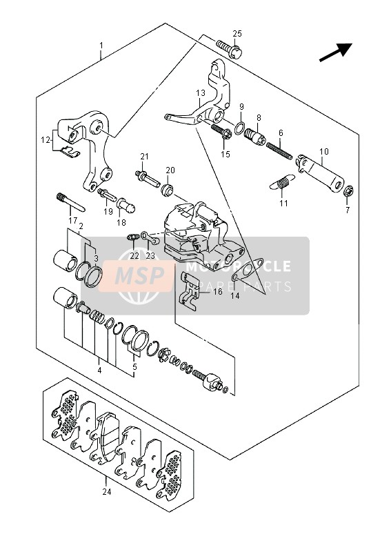 Suzuki AN400(Z)(ZA) BURGMAN 2016 Pinza posteriore (AN400A) per un 2016 Suzuki AN400(Z)(ZA) BURGMAN